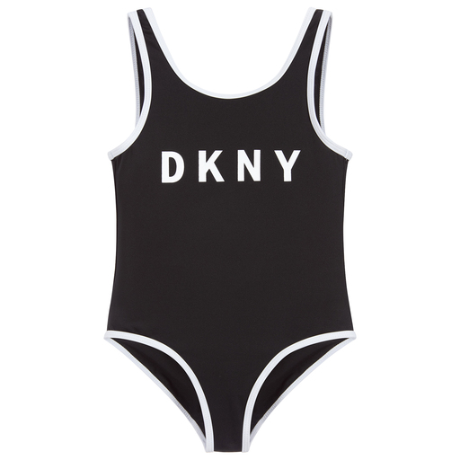 DKNY-مايّو لون أسود وأبيض للبنات | Childrensalon Outlet