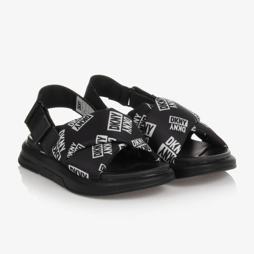 DKNY-Schwarze gepolsterte Sandalen | Childrensalon Outlet