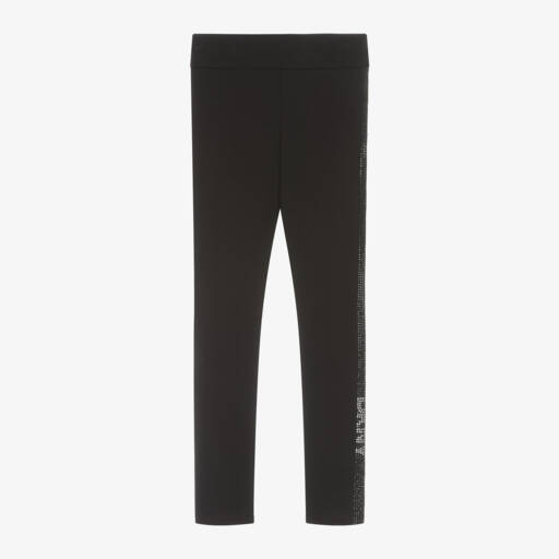 DKNY-Girls Black Rhinestone Cotton Leggings | Childrensalon Outlet