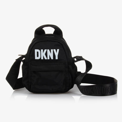 DKNY-حقيبة كتف كانفاس لون أسود للبنات (19 سم) | Childrensalon Outlet