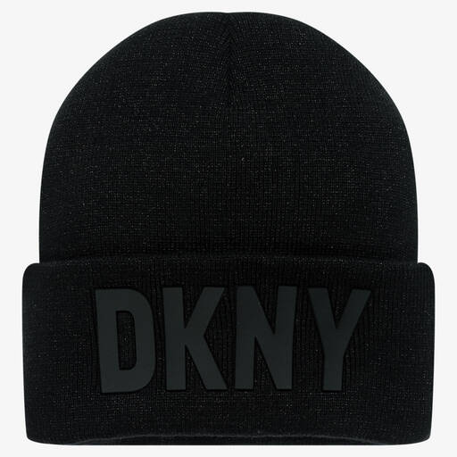 DKNY-Girls Black Sparkly Beanie Hat | Childrensalon Outlet