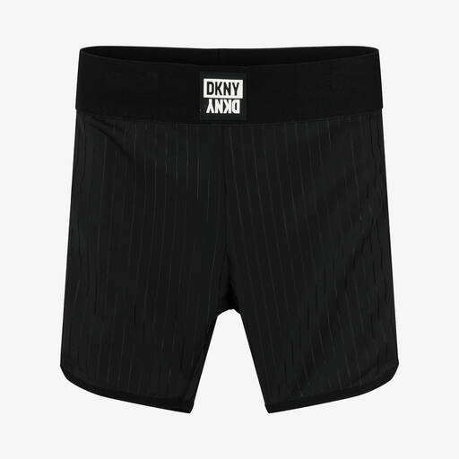 DKNY-Girls Black Stripe Logo Shorts | Childrensalon Outlet