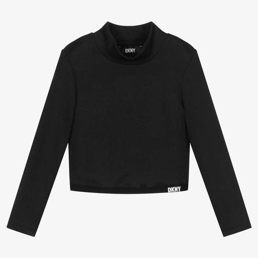 DKNY-Girls Black Turtleneck Top | Childrensalon Outlet