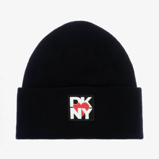 DKNY-قبعة بيني فيسكوز محبوك لون أسود للبنات | Childrensalon Outlet
