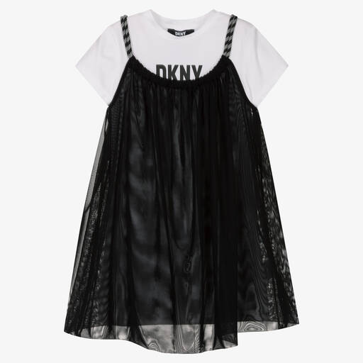 DKNY-Черно-белое платье 2-в-1 | Childrensalon Outlet