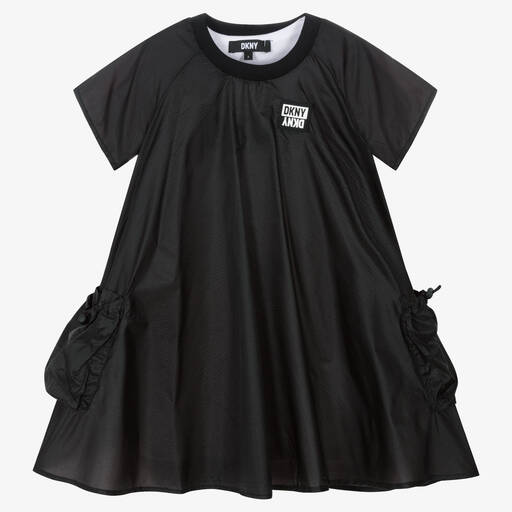 DKNY-Girls Black & White Logo 2-in-1 Dress | Childrensalon Outlet