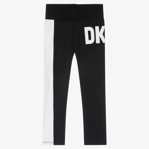 DKNY-Girls Black & White Logo Leggings | Childrensalon Outlet