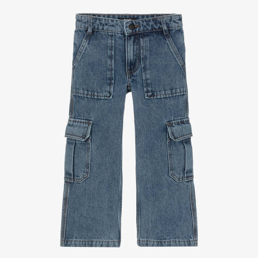 DKNY-Girls Blue Denim Cargo Jeans | Childrensalon Outlet