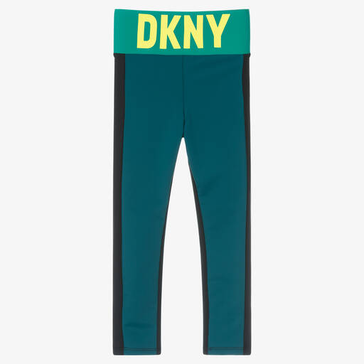 DKNY-ليغنغز جيرسي لون أزرق وأسود للبنات | Childrensalon Outlet
