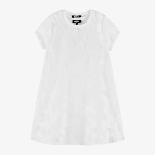 DKNY-طقم أبيض أنيق للبنات بطبقات متعددة | Childrensalon Outlet