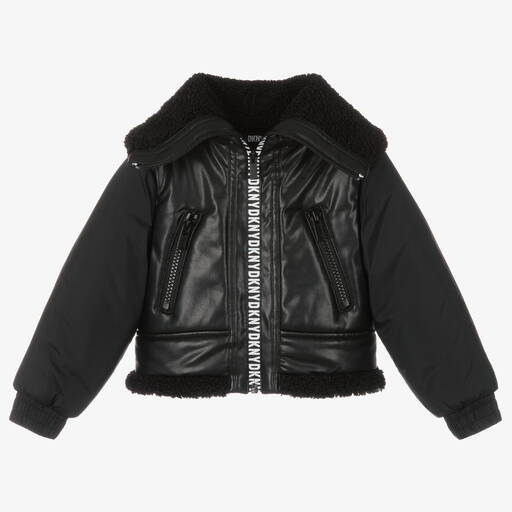 DKNY-Girls Faux Leather Jacket | Childrensalon Outlet