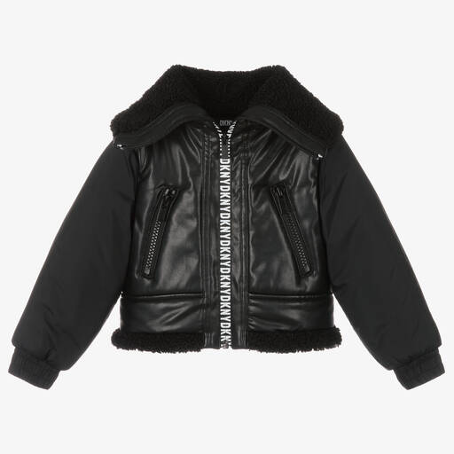 DKNY-Kunstlederjacke für Mädchen | Childrensalon Outlet