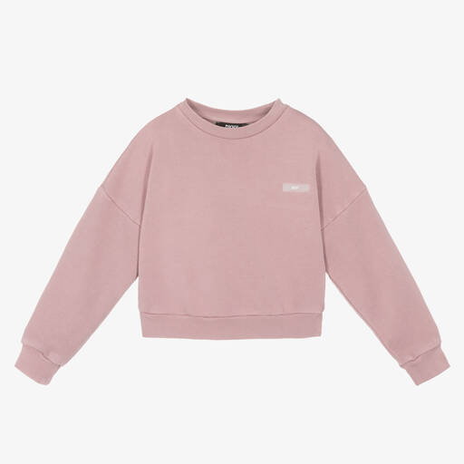 DKNY-Girls Lilac Pink Cotton Jersey Sweater | Childrensalon Outlet