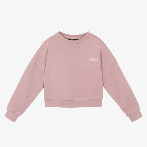 DKNY-Girls Lilac Pink Cotton Jersey Sweater | Childrensalon Outlet