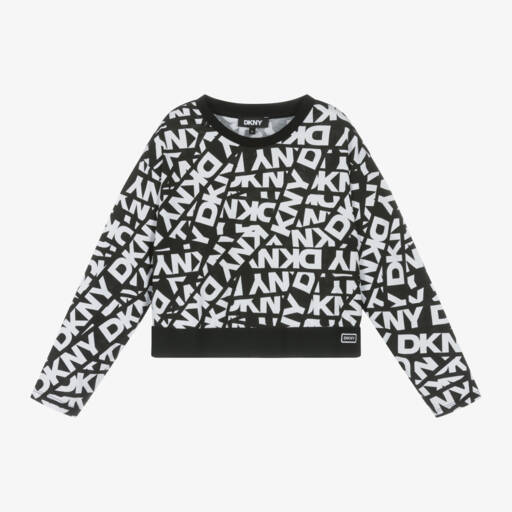DKNY-Girls Monochrome Cotton Long Sleeve Top | Childrensalon Outlet