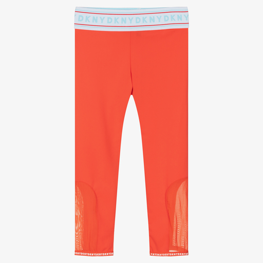 DKNY-ليغنغز ليكرا لون برتقالي للبنات | Childrensalon Outlet