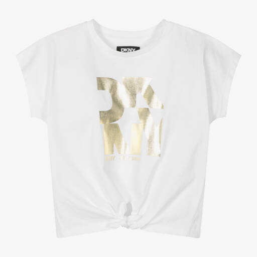 DKNY-Girls Organic Knotted Cotton Tee | Childrensalon Outlet