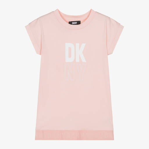 DKNY-Girls Pink Cotton Jersey Dress | Childrensalon Outlet