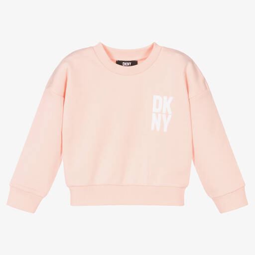 DKNY-Girls Pink Cotton Sweatshirt | Childrensalon Outlet