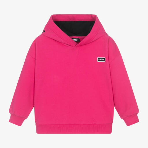 DKNY-Girls Pink Embroidered Cotton Hoodie | Childrensalon Outlet