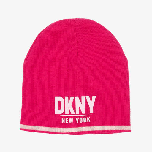 DKNY-Bonnet rose en maille Fille | Childrensalon Outlet