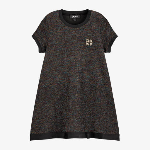 DKNY-Girls Shimmering Black Jersey Dress | Childrensalon Outlet