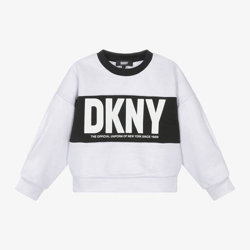 DKNY-Girls Silver Lurex Sweatshirt | Childrensalon Outlet