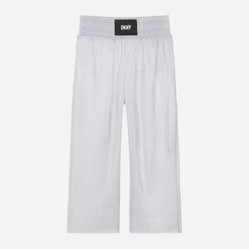 DKNY-Girls Silver Plissé Trousers | Childrensalon Outlet