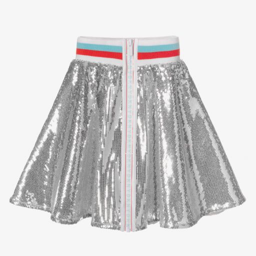 DKNY-Серебристая юбка с пайетками для девочек | Childrensalon Outlet