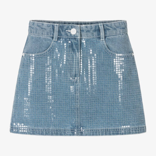 DKNY-Girls Sparkling Blue Denim Skirt | Childrensalon Outlet