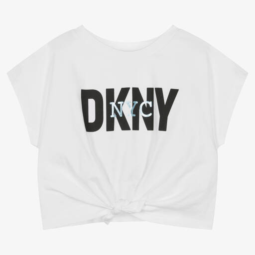 DKNY-Kurzes T-Shirt mit Nelken in Weiß | Childrensalon Outlet