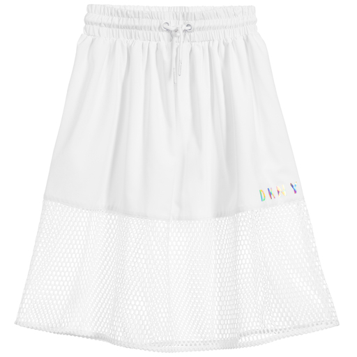 DKNY-Girls White Mesh Skirt | Childrensalon Outlet