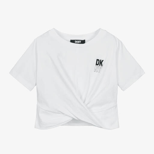 DKNY-تيشيرت قطن عضوي لون أبيض للبنات | Childrensalon Outlet