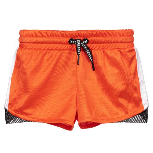 DKNY-Orange Jersey Logo Shorts | Childrensalon Outlet