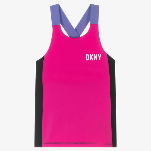 DKNY-Pink Sporty Logo Top | Childrensalon Outlet