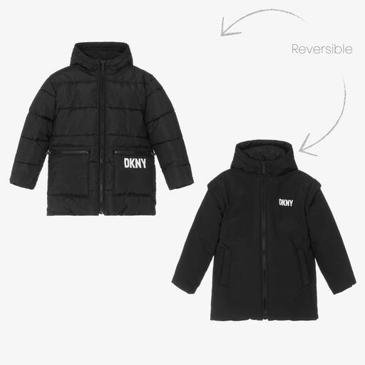 DKNY-Teen Black Reversible Puffer Jacket | Childrensalon Outlet