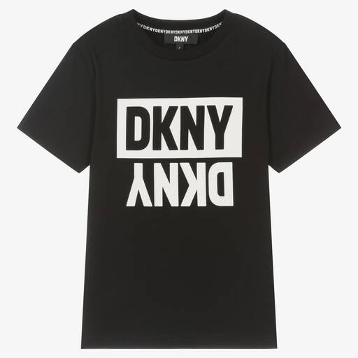 DKNY-Черная хлопковая футболка для мальчиков-подростков | Childrensalon Outlet
