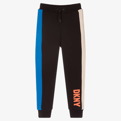 DKNY-جوغرز تينز ولادي قطن جيرسي لون أسود وبيج | Childrensalon Outlet
