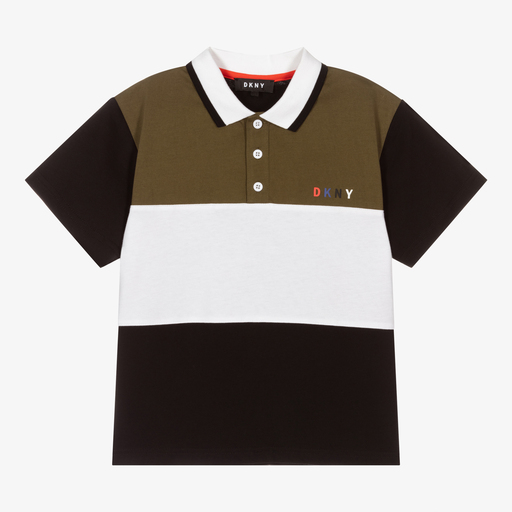 DKNY-Teen Boys Black Polo Shirt | Childrensalon Outlet