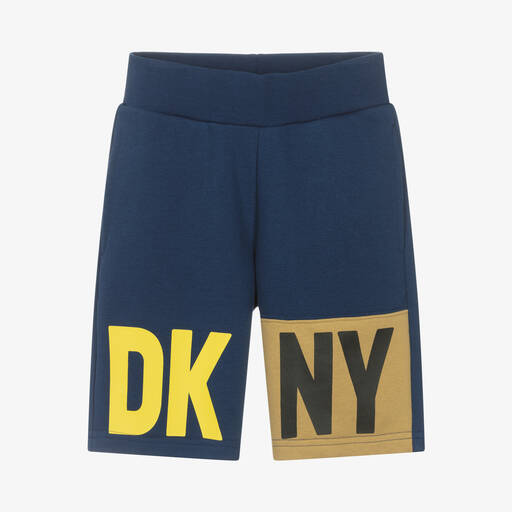 DKNY-شورت تينز ولادي قطن جيرسي لون أزرق | Childrensalon Outlet