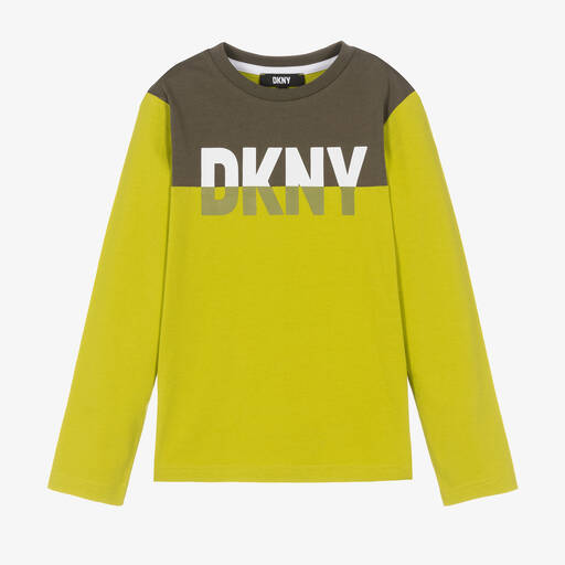 DKNY-Haut vert en coton Ado garçon | Childrensalon Outlet