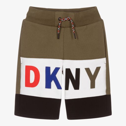 DKNY-Teen Boys Green Logo Shorts | Childrensalon Outlet