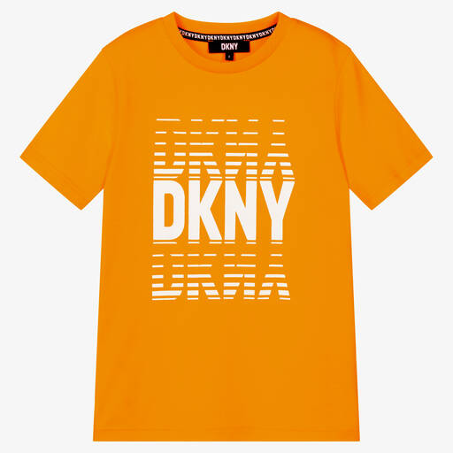 DKNY-Teen Boys Orange Cotton Logo T-Shirt | Childrensalon Outlet
