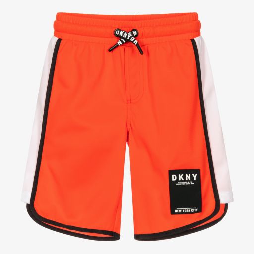 DKNY-Teen Boys Orange Logo Shorts | Childrensalon Outlet