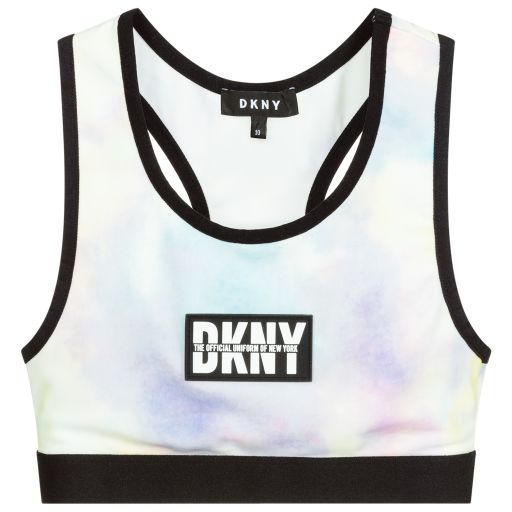 DKNY-توب قصير تينز بناتي بولي لون أبيض | Childrensalon Outlet