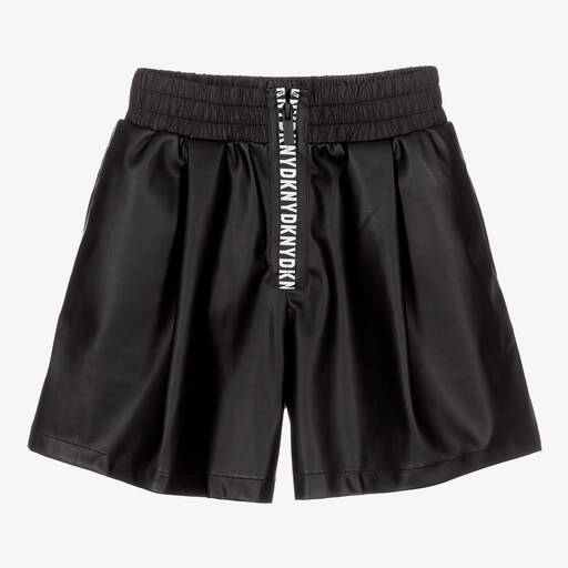 DKNY-Teen Faux Leather Logo Shorts | Childrensalon Outlet
