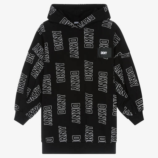 DKNY-Teen Girls Black Cotton Hoodie Dress | Childrensalon Outlet