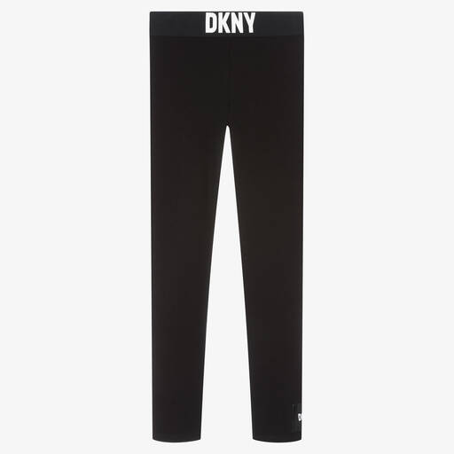 DKNY-ليقنز  قطن جيرسي لون أسود للمراهقات | Childrensalon Outlet