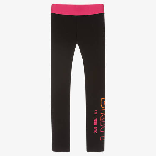 DKNY-ليغنغز تينز بناتي قطن عضوي جيرسي لون أسود | Childrensalon Outlet