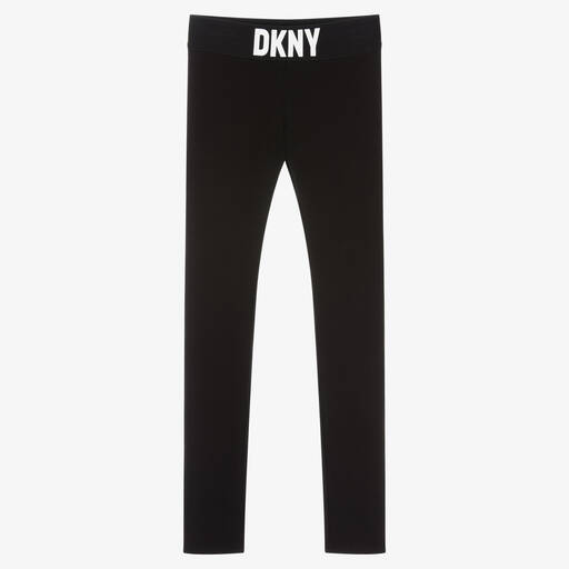 DKNY-ليغنغز تينز بناتي قطن جيرسي لون أسود | Childrensalon Outlet